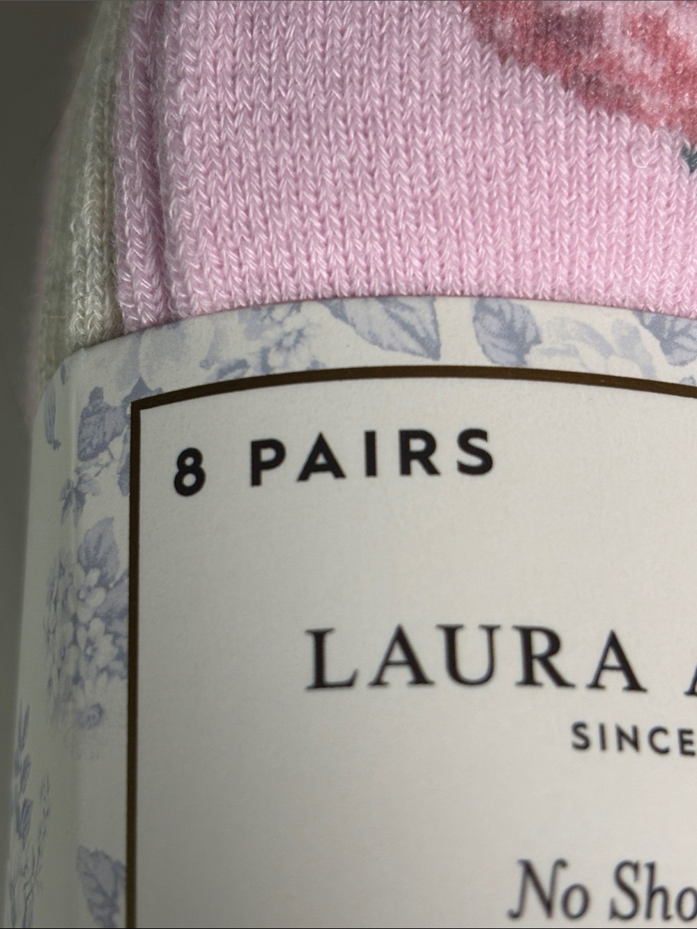 New Laura Ashley Socks Women’s 8 Pair White & Pink Floral No Show Casual Active - Picture 8 of 12